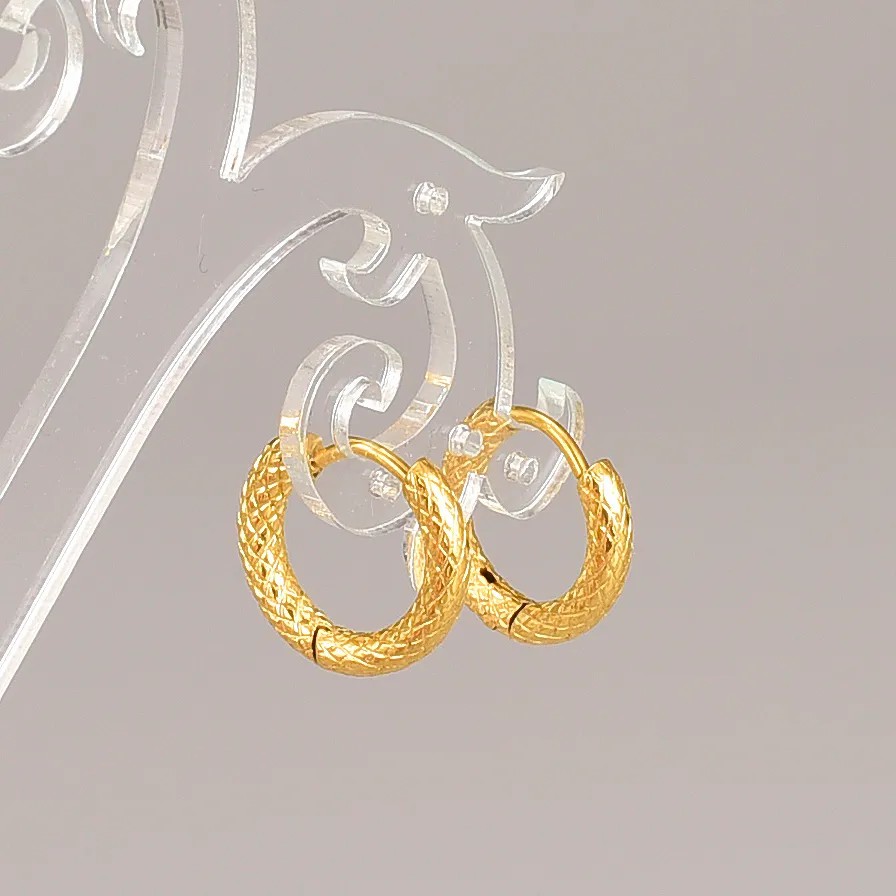 Simple Style Round Titanium Steel Hoop Earrings Plating Stainless Steel Earrings_colorza_1