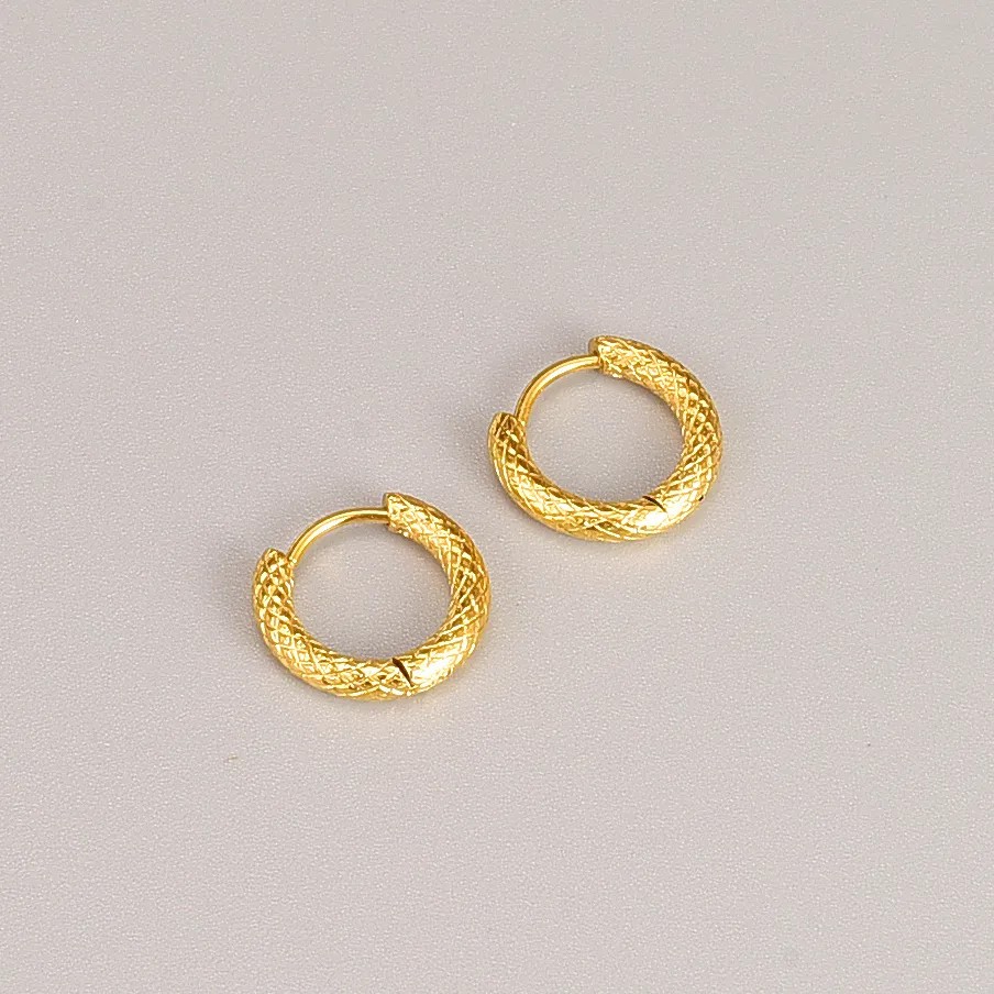 Simple Style Round Titanium Steel Hoop Earrings Plating Stainless Steel Earrings_colorza_3