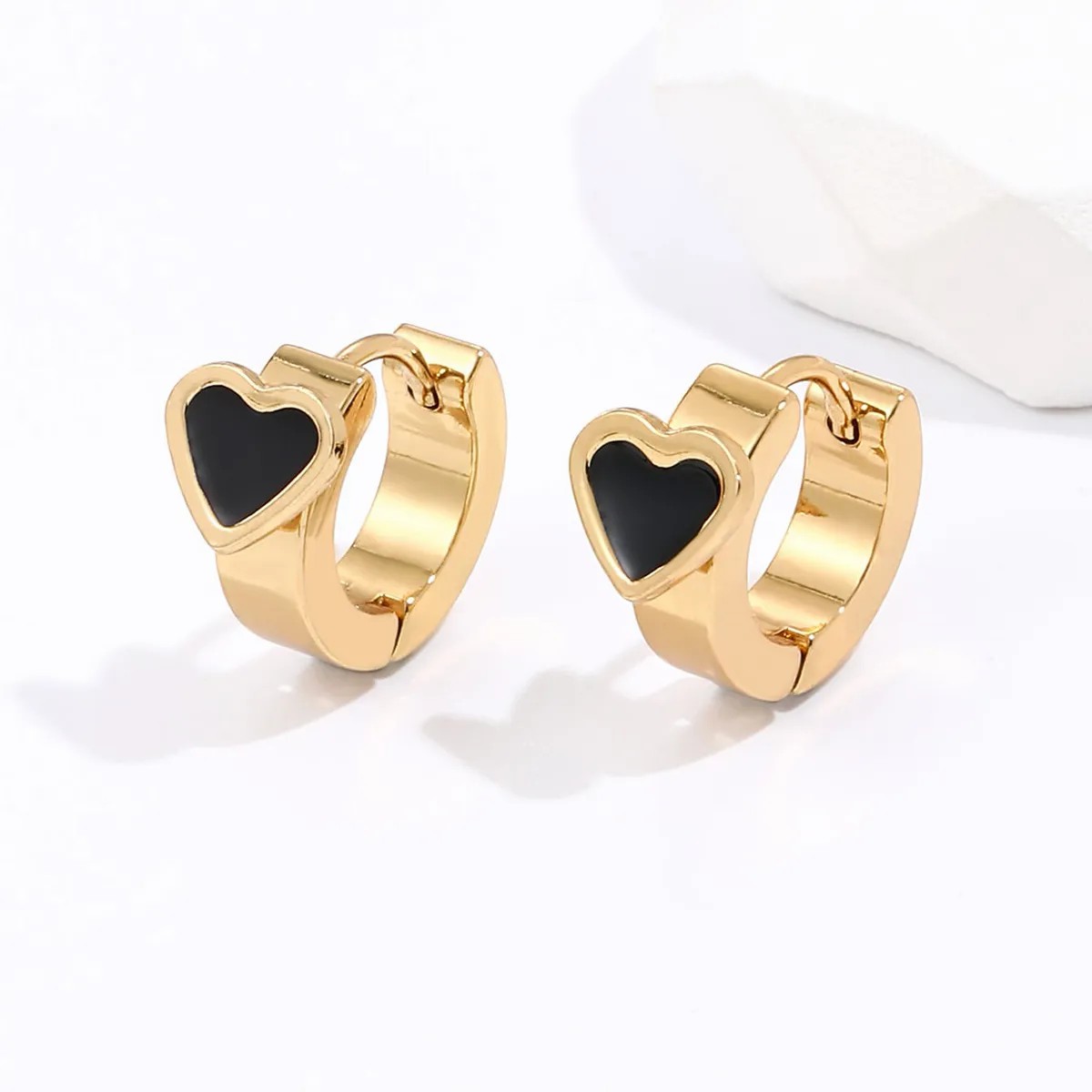 Fashion Heart Shape Steel Earrings Plating Stainless Steel Earrings_colorza_2