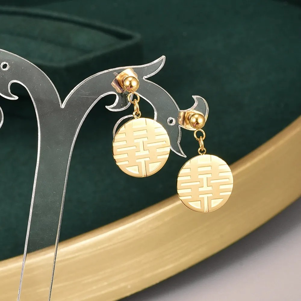 Ethnic Style Ethnic Stainless Steel Drop Earrings Plating Stainless Steel Earrings_colorza_1