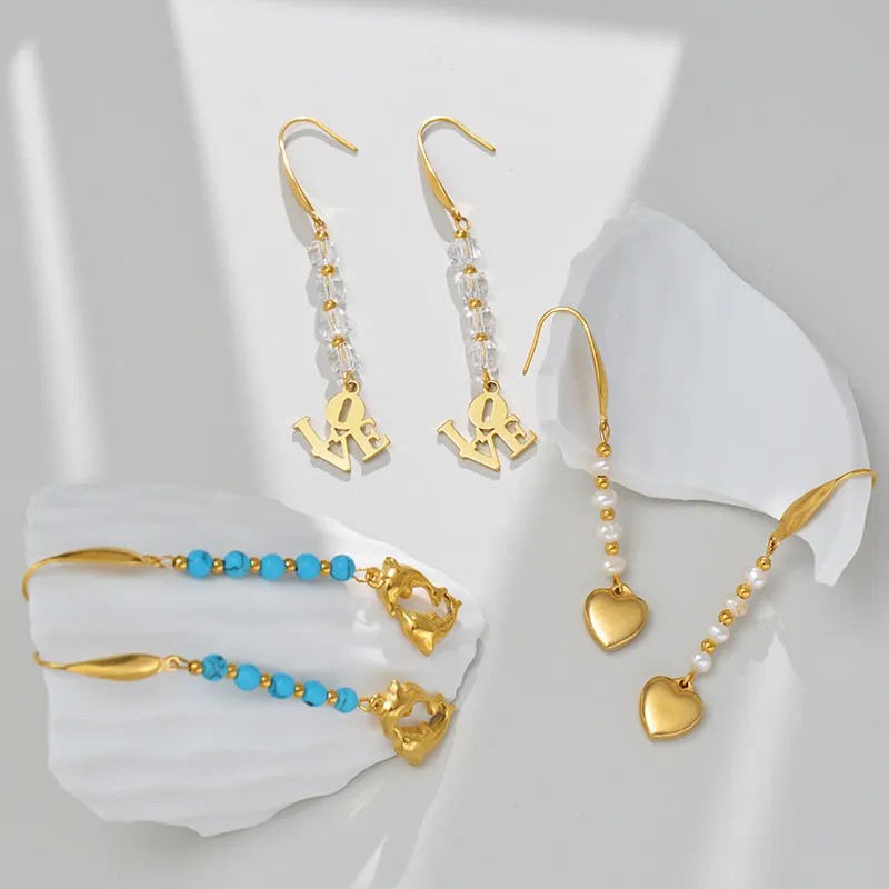 Fashion Sun Starfish Stainless Steel Drop Earrings Plating Stainless Steel Earrings_colorza_1