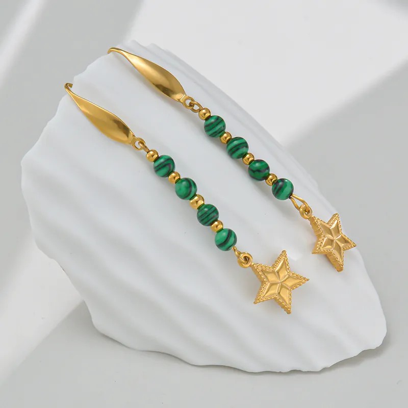 Fashion Sun Starfish Stainless Steel Drop Earrings Plating Stainless Steel Earrings_colorza_8