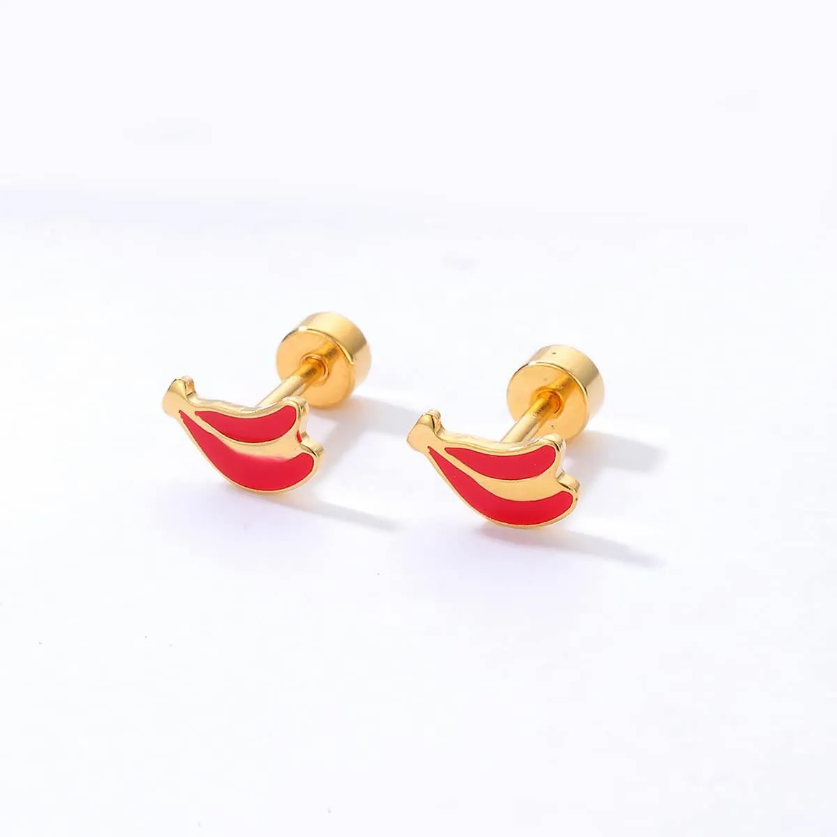 Sweet Banana Stainless Steel Steel Ear Studs Plating Stainless Steel Earrings_colorza_2