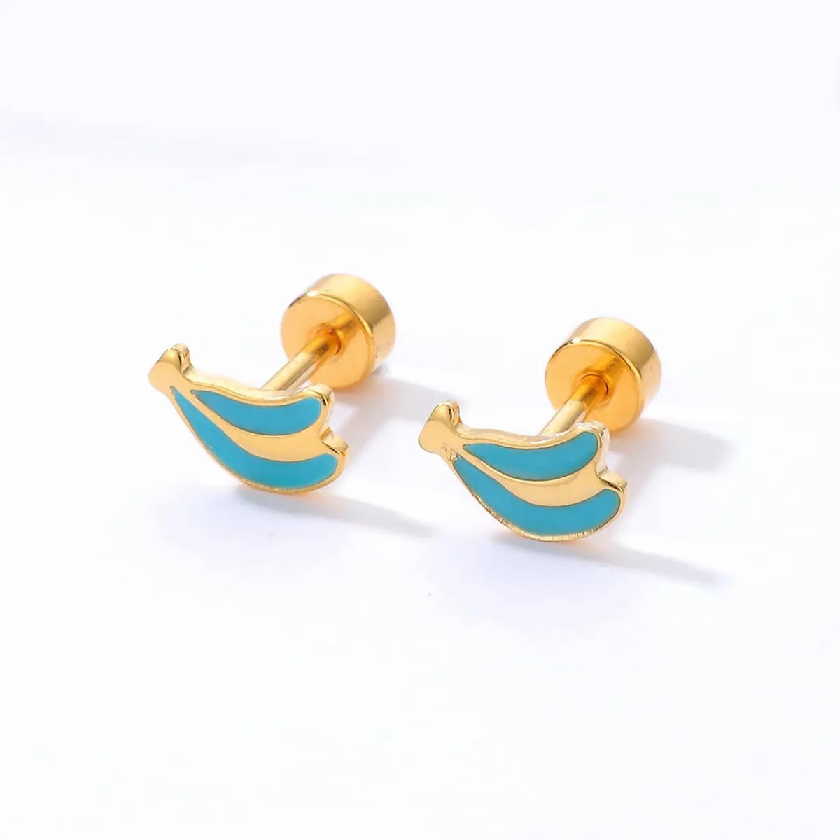 Sweet Banana Stainless Steel Steel Ear Studs Plating Stainless Steel Earrings_colorza_7