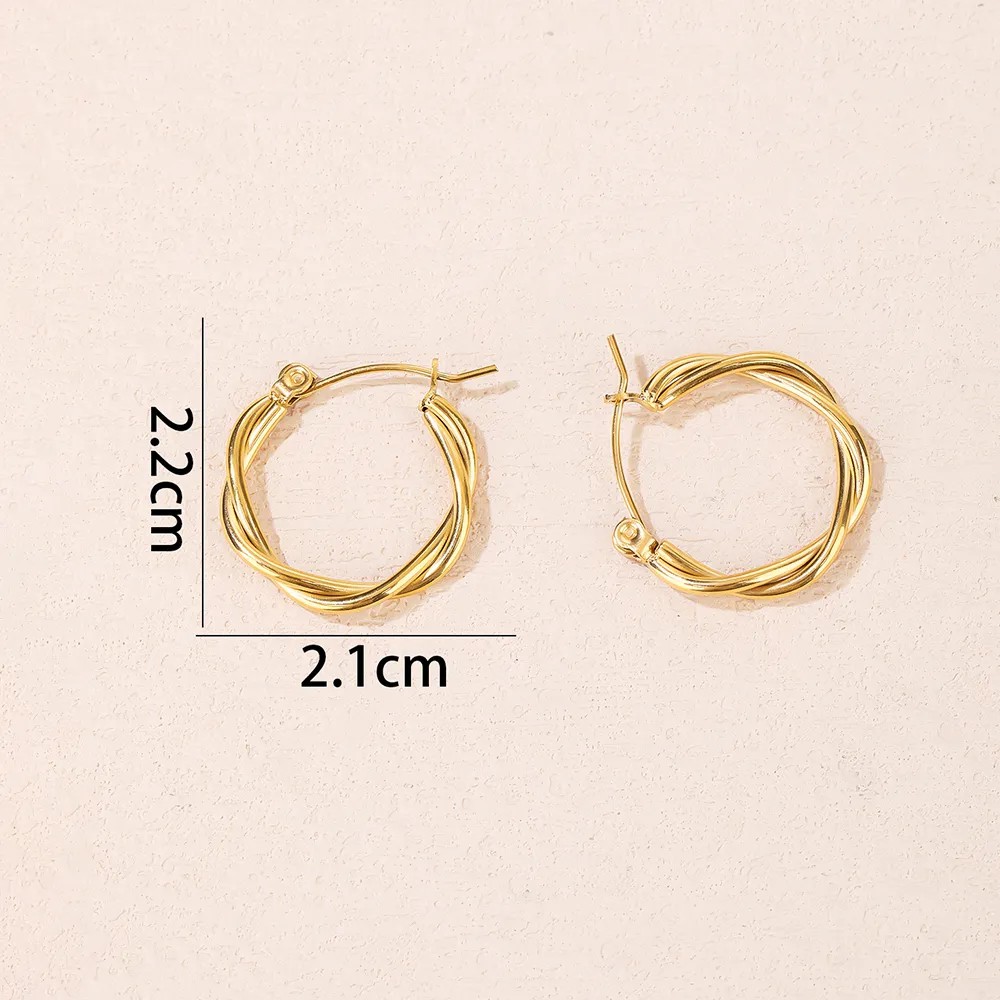 Fashion Twist Titanium Steel Earrings Plating Stainless Steel Earrings_colorza_3