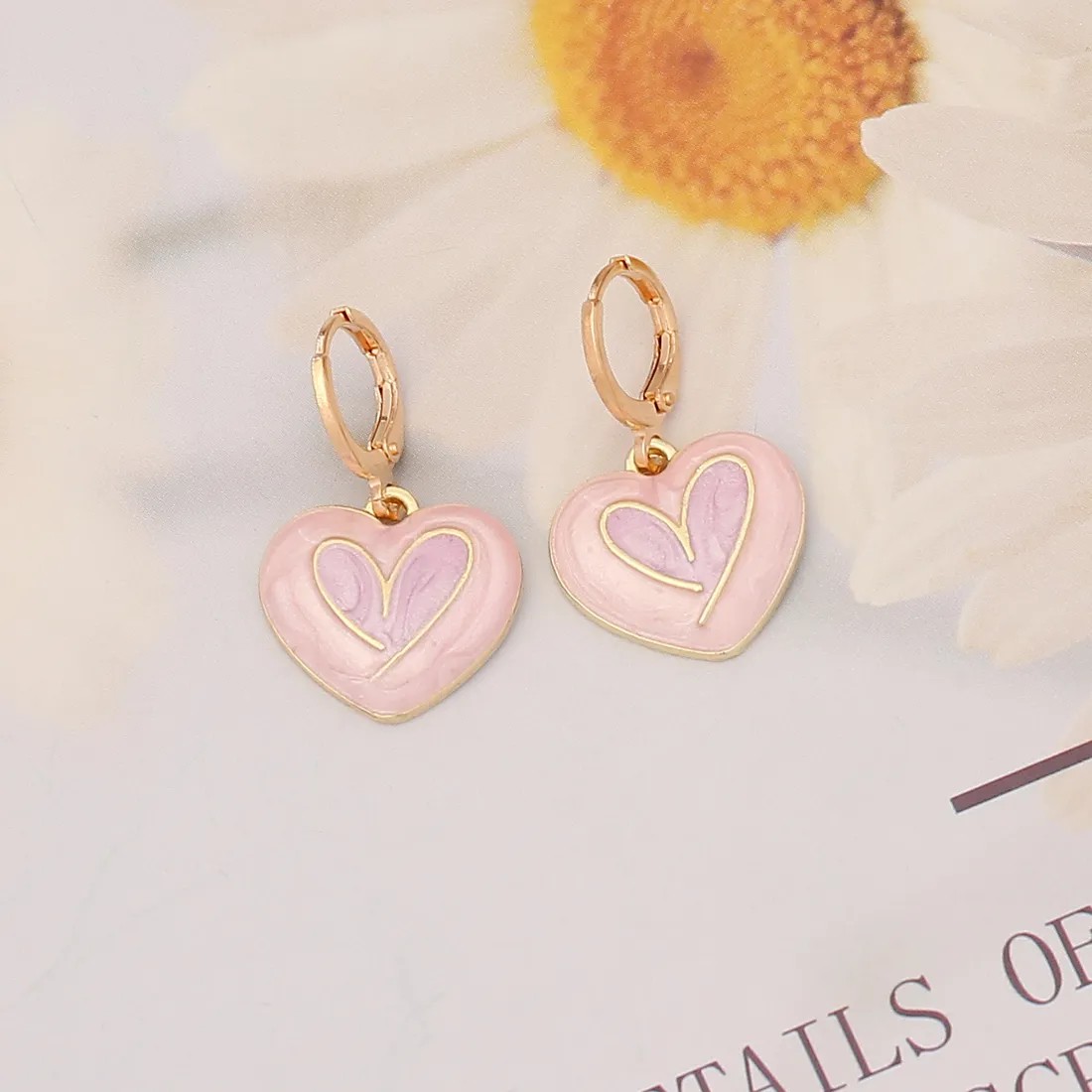 Fashion Heart Shape Alloy Earrings Copper Earrings_colorza_2