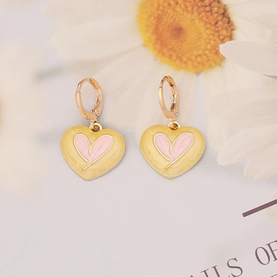 Fashion Heart Shape Alloy Earrings Copper Earrings_colorza_3