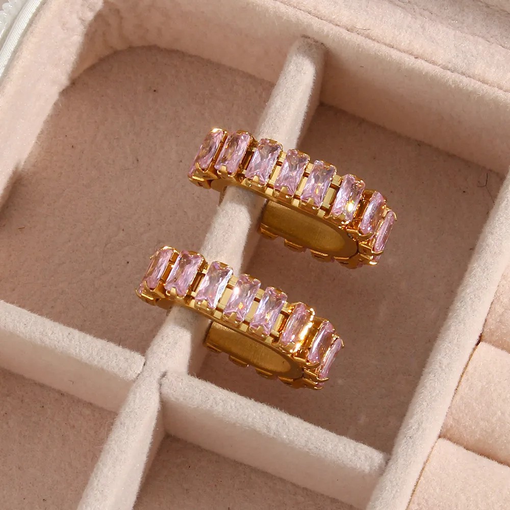 Fashion Geometric Stainless Steel Earrings Plating Inlaid Zircon Zircon Stainless Steel Earrings_colorza_4