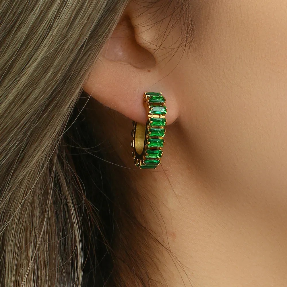 Fashion Geometric Stainless Steel Earrings Plating Inlaid Zircon Zircon Stainless Steel Earrings_colorza_7