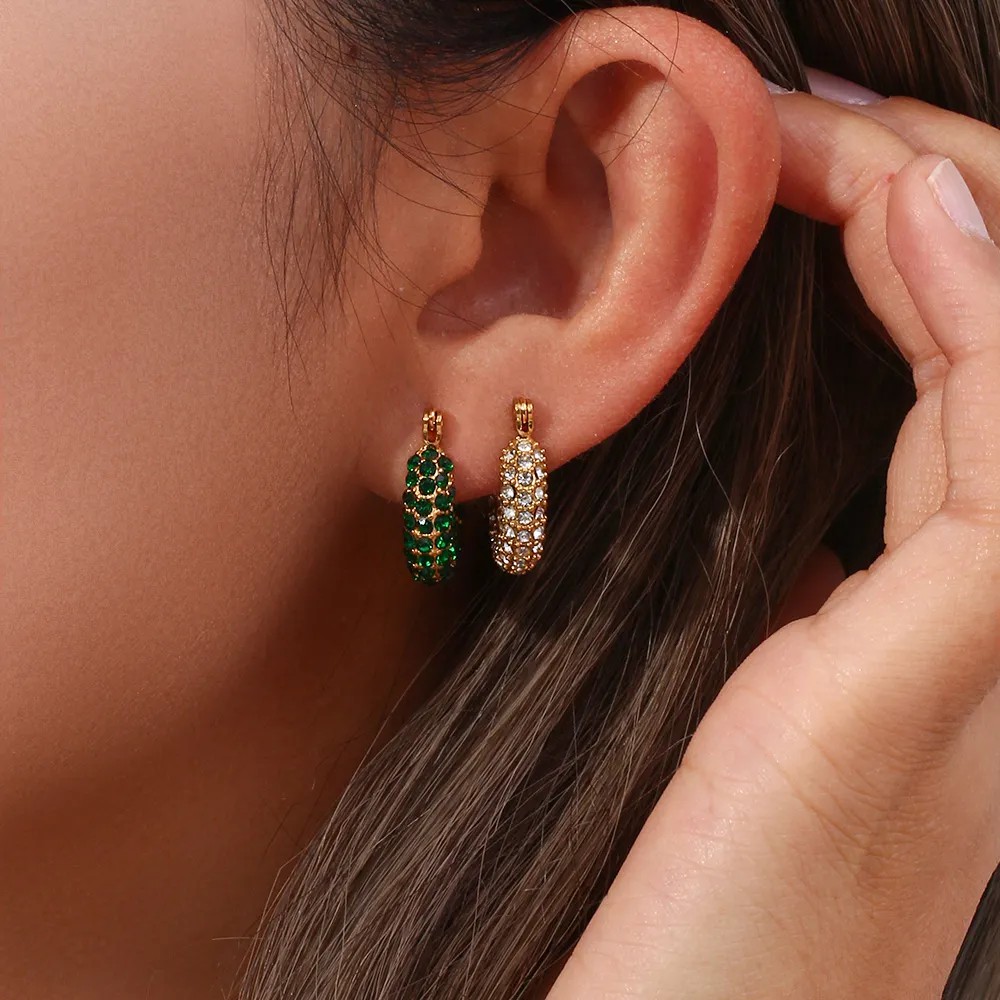 Fashion Geometric Stainless Steel Earrings Plating Inlaid Zircon Zircon Stainless Steel Earrings_colorza_1
