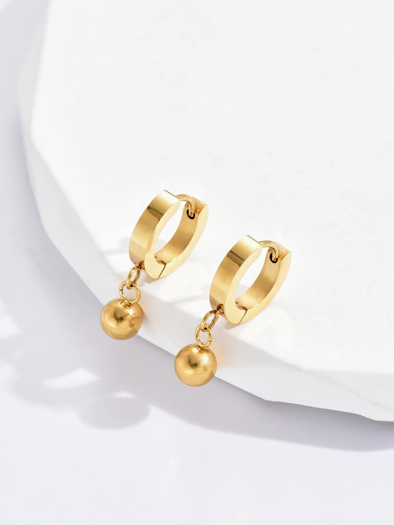 Simple Style Geometric Stainless Steel Earrings Plating Stainless Steel Earrings 1 Pair_colorza_1
