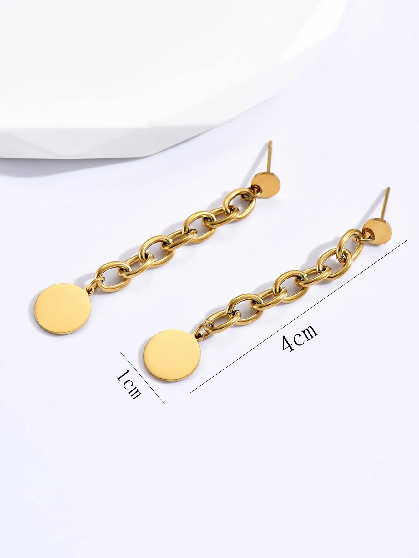Fashion Geometric Stainless Steel Drop Earrings Chain Stainless Steel Earrings 1 Pair_colorza_2