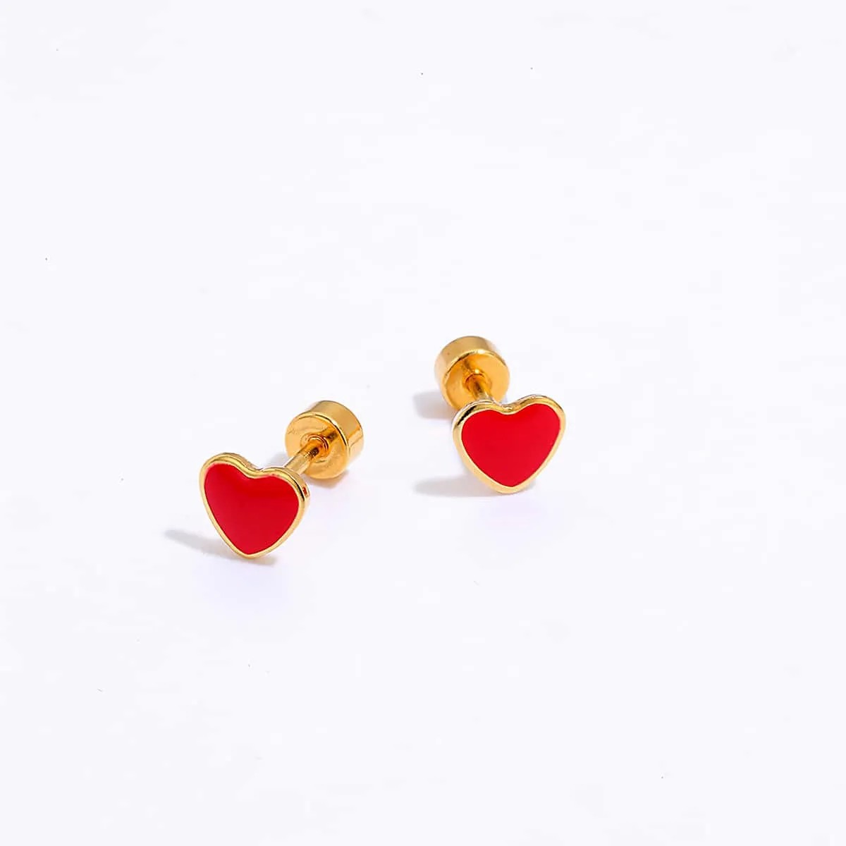 Simple Style Heart Shape Stainless Steel Ear Studs Stainless Steel Earrings_colorza_5