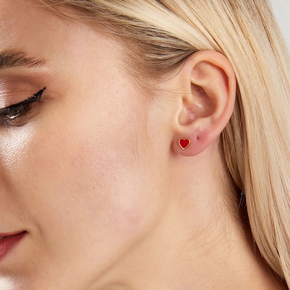 Simple Style Heart Shape Stainless Steel Ear Studs Stainless Steel Earrings_colorza_7