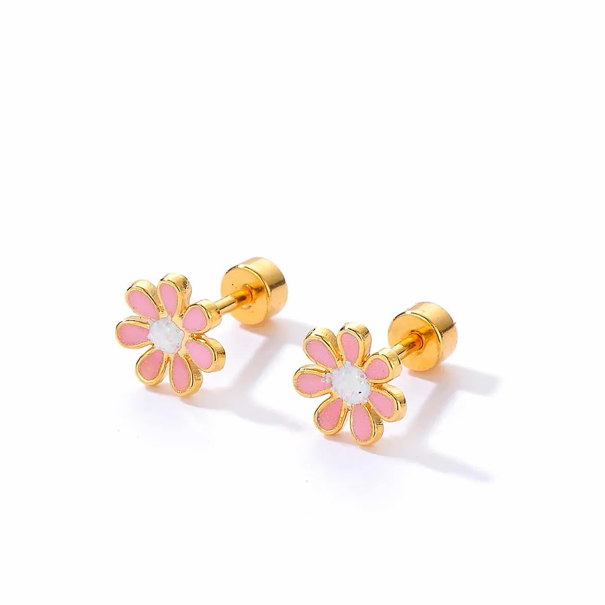 Simple Style Flower Stainless Steel Ear Studs Plating Stainless Steel Earrings_colorza_4