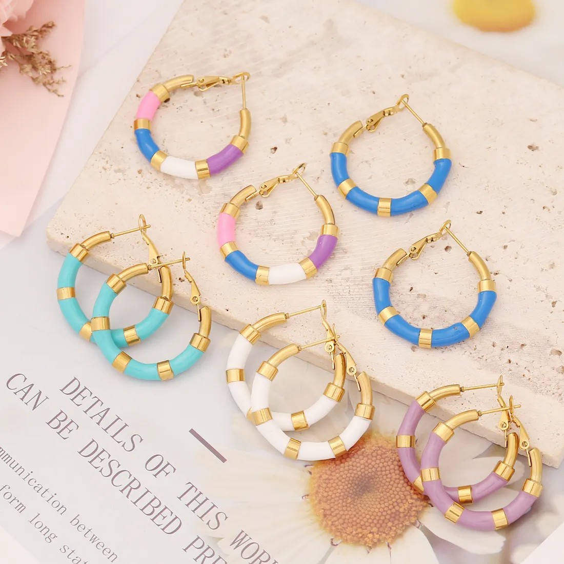 Exaggerated C Shape Stainless Steel Hoop Earrings Plating Stainless Steel Earrings_colorza_1