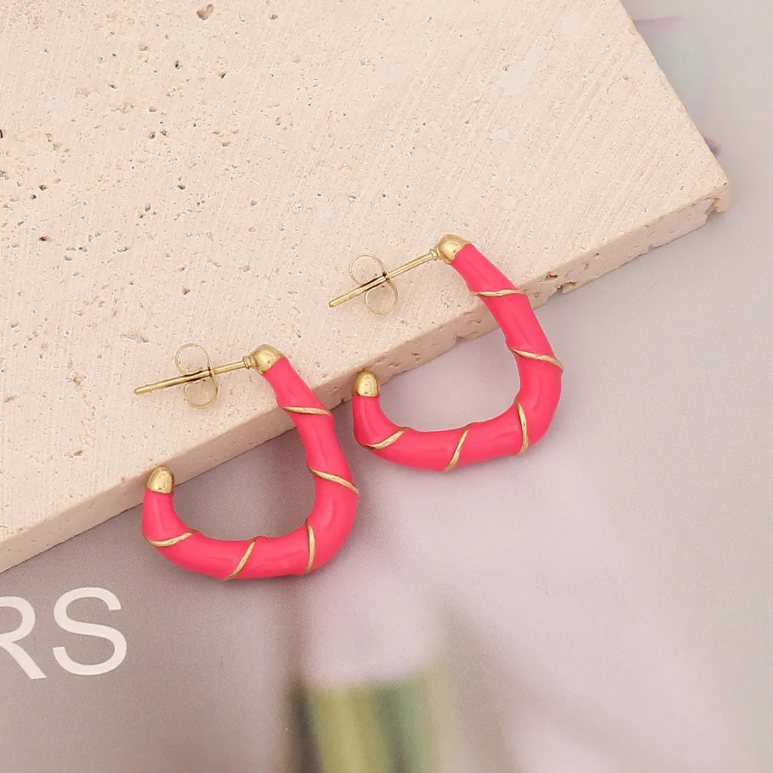 Fashion C Shape Stainless Steel Earrings Plating Stainless Steel Earrings_colorza_5