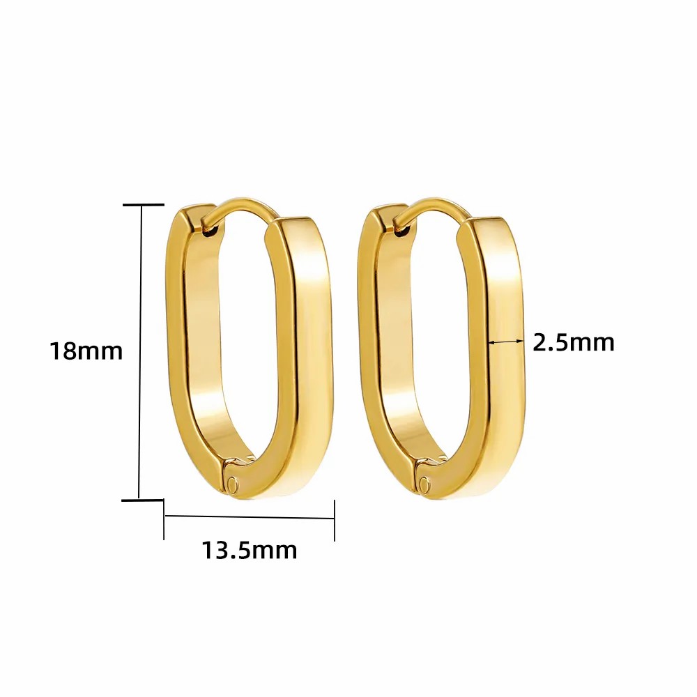 Simple Style Oval Stainless Steel Earrings Plating Stainless Steel Earrings 1 Pair_colorza_2