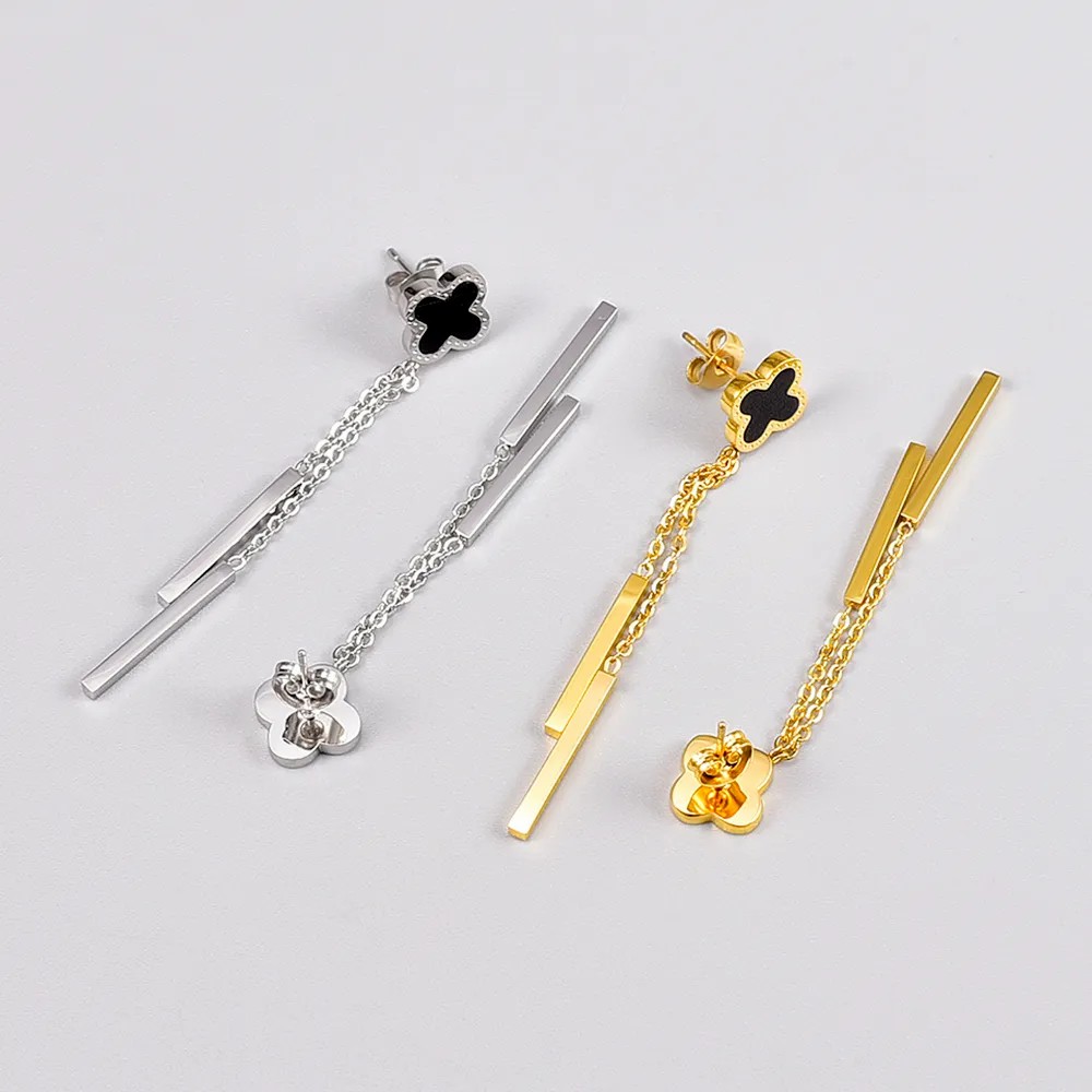 Fashion Titanium Steel Drop Earrings Plating Stainless Steel Earrings_colorza_2