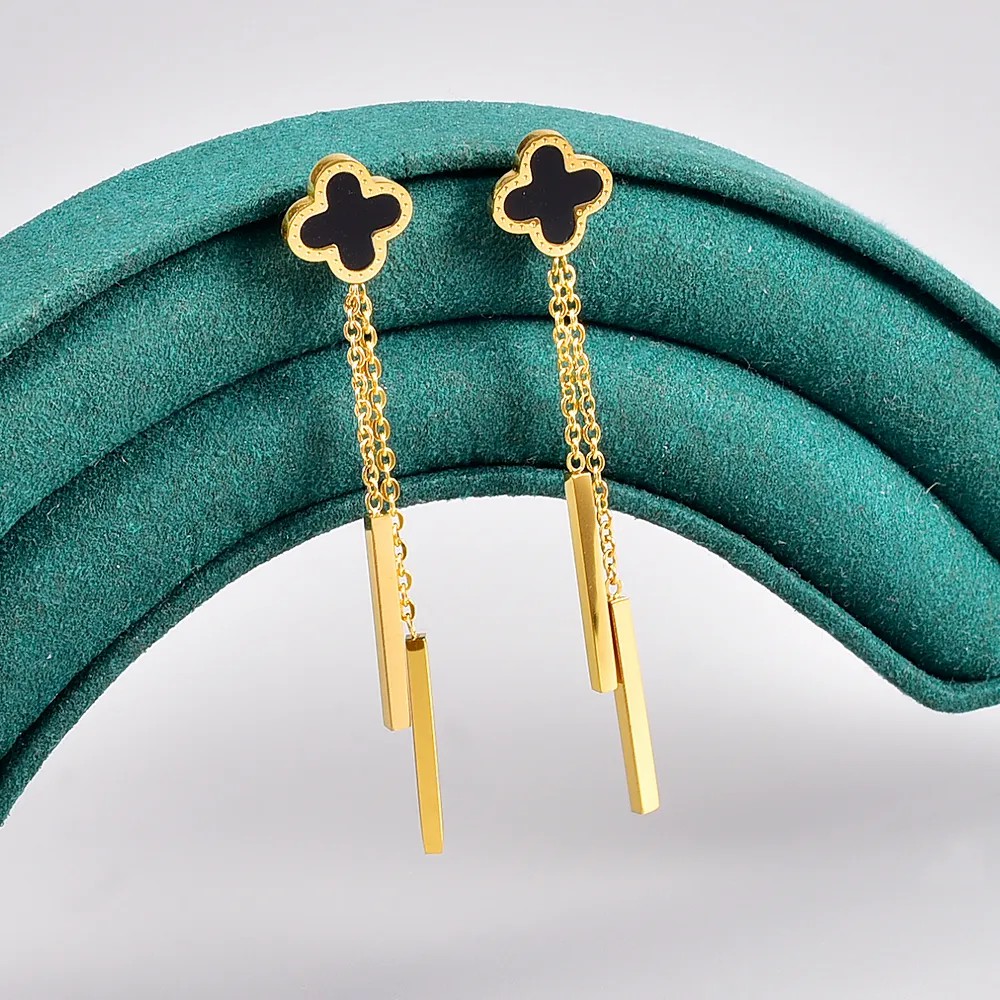 Fashion Titanium Steel Drop Earrings Plating Stainless Steel Earrings_colorza_3