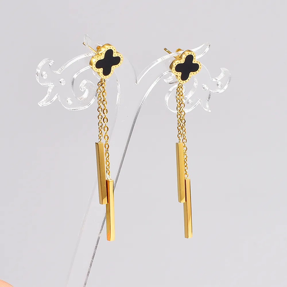 Fashion Titanium Steel Drop Earrings Plating Stainless Steel Earrings_colorza_4