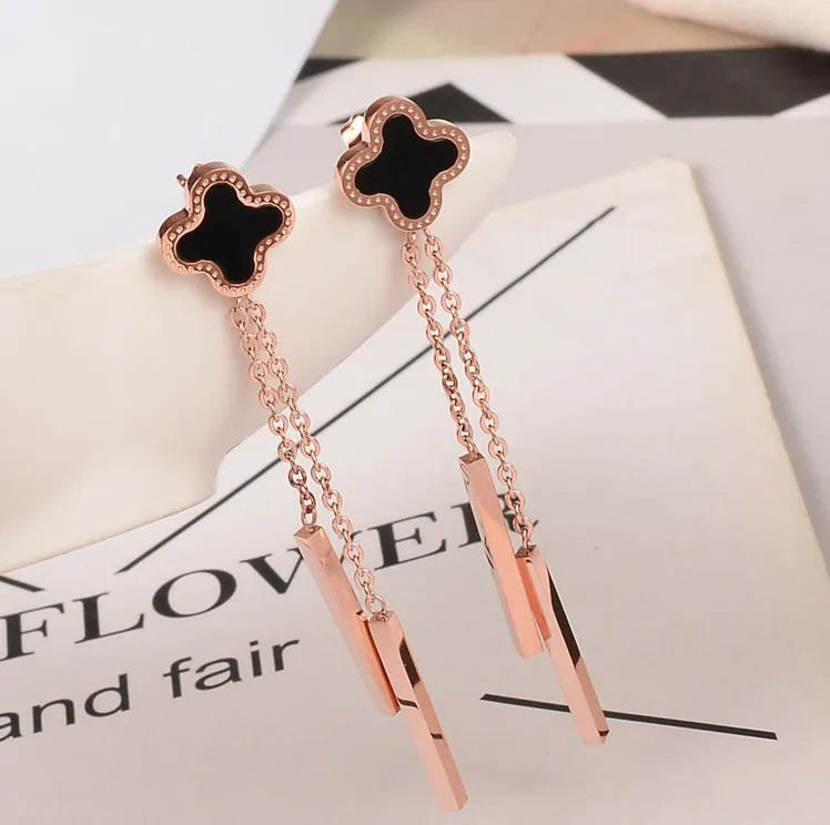 Fashion Titanium Steel Drop Earrings Plating Stainless Steel Earrings_colorza_5