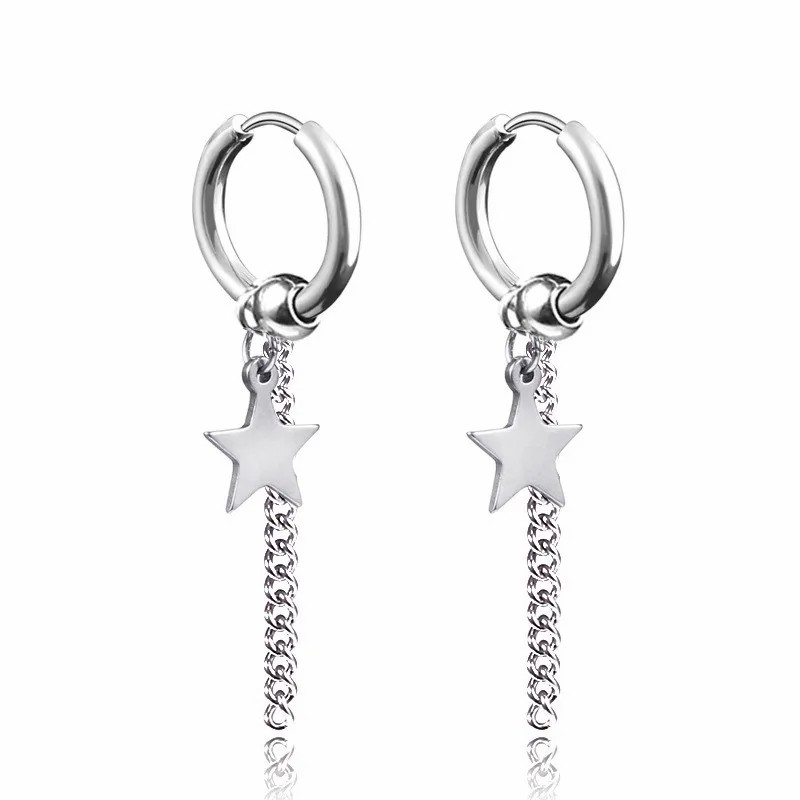 Fashion Star Stainless Steel Dangling Earrings Plating Stainless Steel Earrings 1 Piece_colorza_1