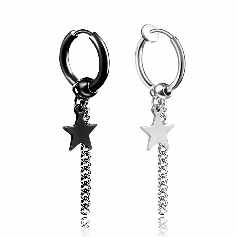 Fashion Star Stainless Steel Dangling Earrings Plating Stainless Steel Earrings 1 Piece_colorza_2