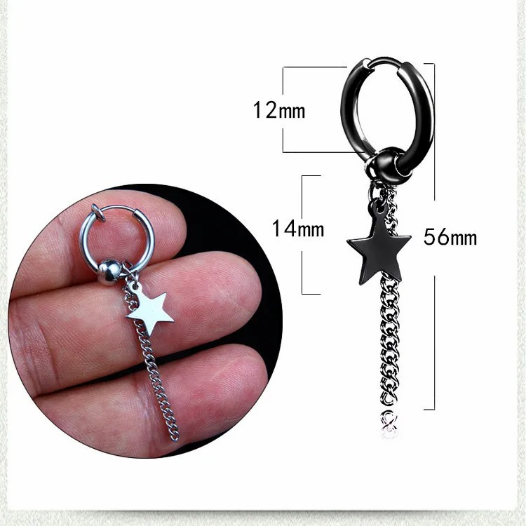 Fashion Star Stainless Steel Dangling Earrings Plating Stainless Steel Earrings 1 Piece_colorza_7
