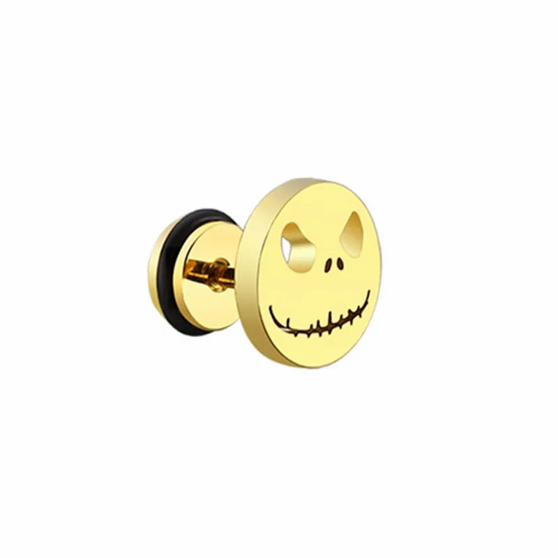 Simple Style Skull Stainless Steel Ear Studs Plating Stainless Steel Earrings 1 Piece_colorza_2