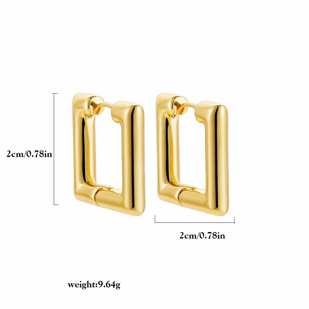 Basic Round Square Heart Shape Stainless Steel Dangling Earrings Plating Stainless Steel Earrings 1 Pair_colorza_2