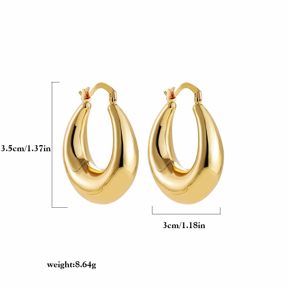 Basic Round Square Heart Shape Stainless Steel Dangling Earrings Plating Stainless Steel Earrings 1 Pair_colorza_3