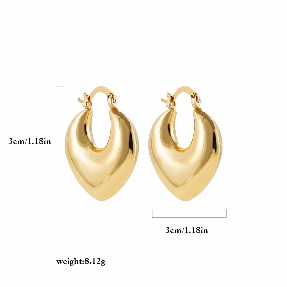 Basic Round Square Heart Shape Stainless Steel Dangling Earrings Plating Stainless Steel Earrings 1 Pair_colorza_4