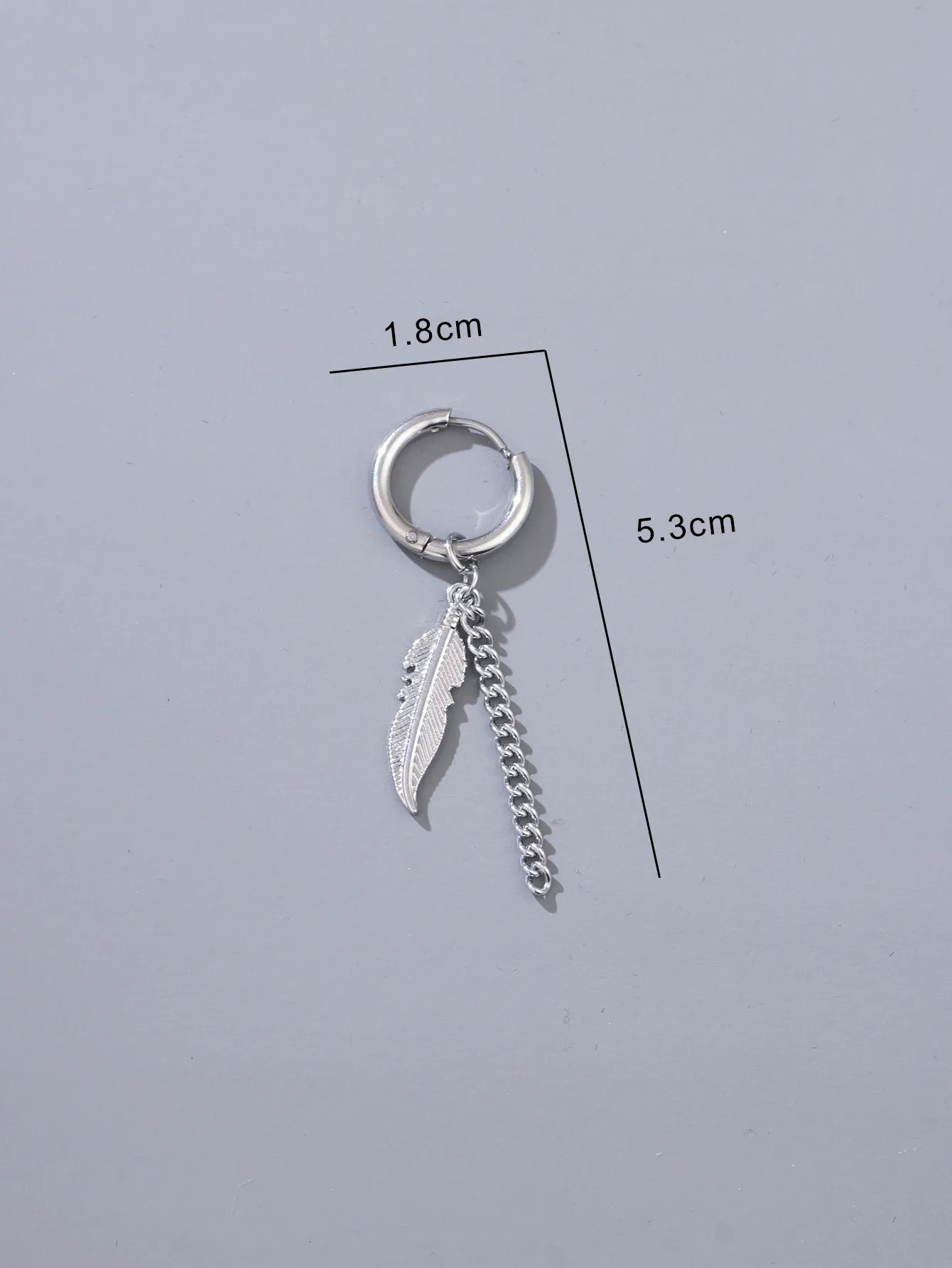 Retro Leaf Titanium Steel Earrings Asymmetrical Stainless Steel Earrings 1 Piece_colorza_1