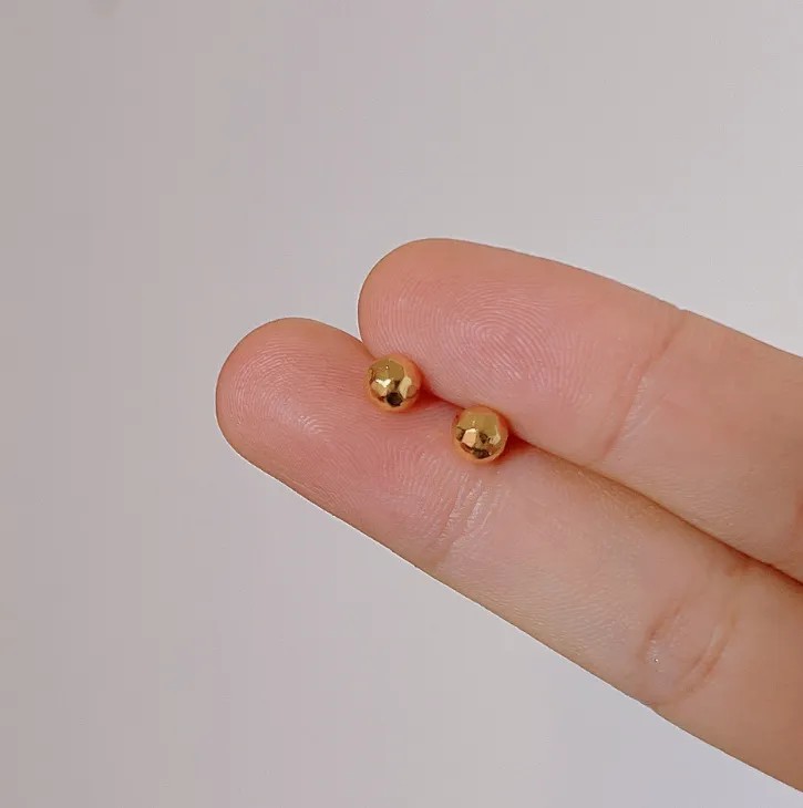 Simple Style Geometric Titanium Steel Ear Studs Gold Plated Stainless Steel Earrings_colorza_1