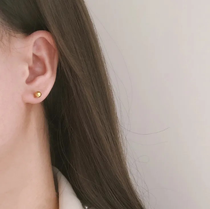Simple Style Geometric Titanium Steel Ear Studs Gold Plated Stainless Steel Earrings_colorza_3