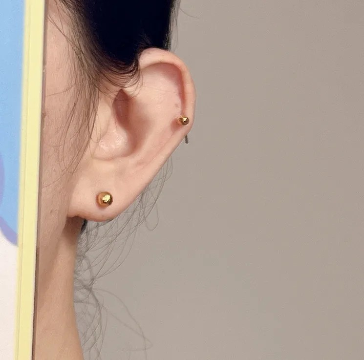 Simple Style Geometric Titanium Steel Ear Studs Gold Plated Stainless Steel Earrings_colorza_4