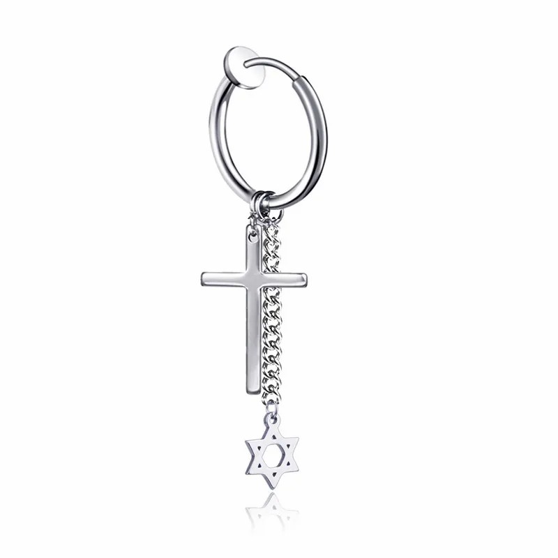 Fashion Cross Stainless Steel Earrings Plating Stainless Steel Earrings 1 Piece_colorza_2