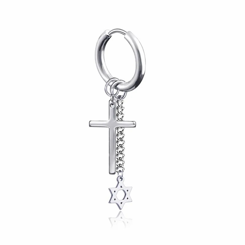 Fashion Cross Stainless Steel Earrings Plating Stainless Steel Earrings 1 Piece_colorza_3