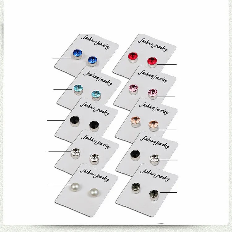 Simple Style Geometric Stainless Steel Ear Studs Inlay Rhinestones Stainless Steel Earrings 1 Pair_colorza_3