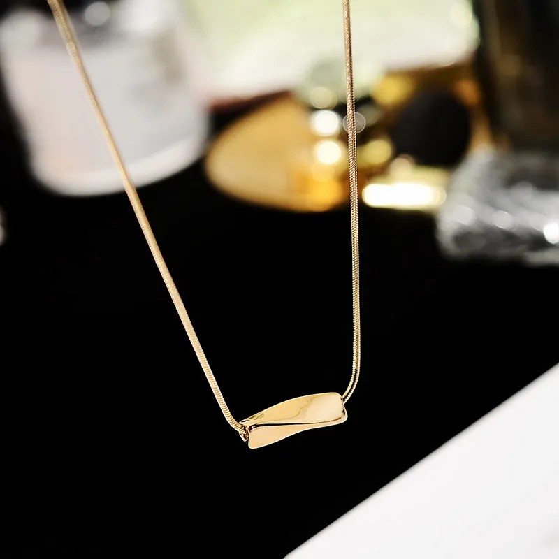 Simple Style Irregular Titanium Steel Plating 18K Gold Plated Necklace_colorza_5
