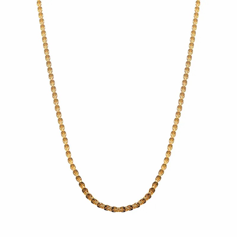 Simple Style Korean Style Solid Color Titanium Steel Plating 18K Gold Plated Necklace_colorza_5