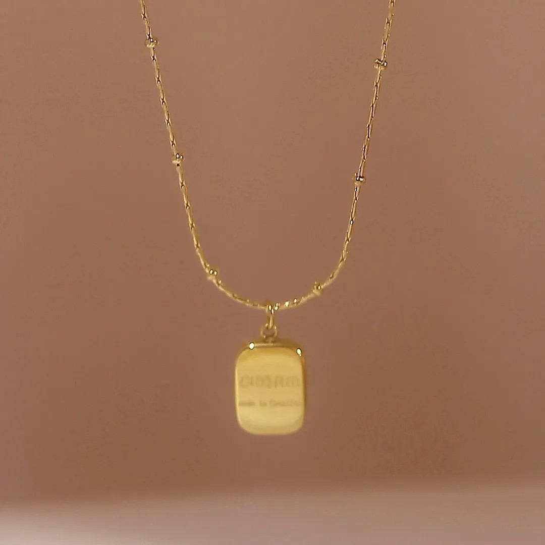 Simple Style Letter Titanium Steel Plating 18K Gold Plated Pendant Necklace_colorza_1
