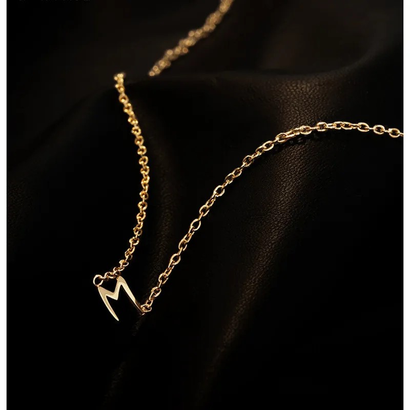 Casual Simple Style Letter Titanium Steel Plating 18K Gold Plated Necklace_colorza_1