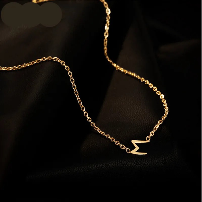 Casual Simple Style Letter Titanium Steel Plating 18K Gold Plated Necklace_colorza_3