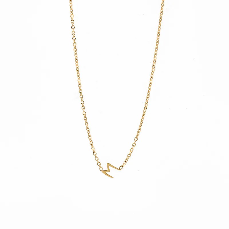 Casual Simple Style Letter Titanium Steel Plating 18K Gold Plated Necklace_colorza_4