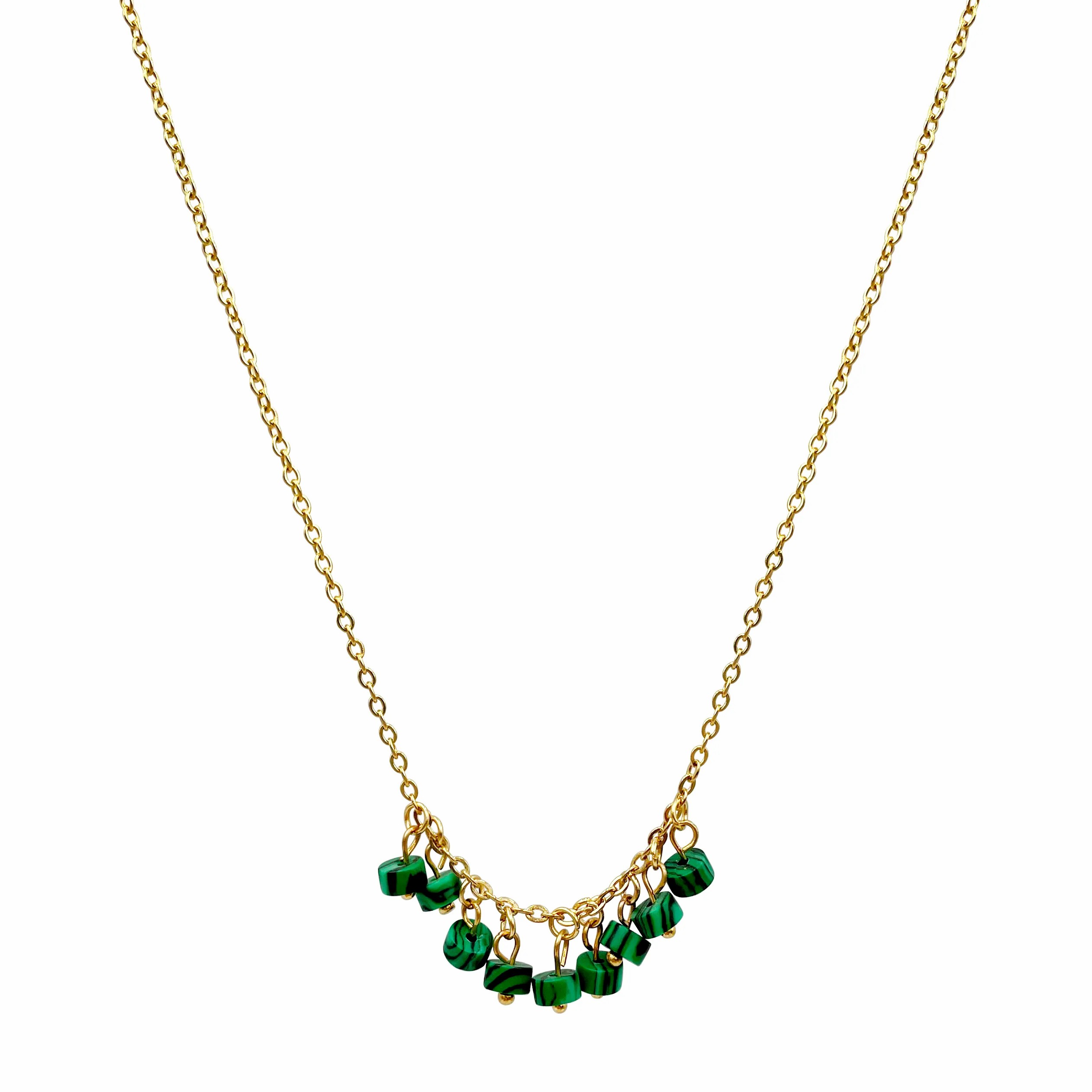 Casual Simple Style Commute Cylinder Stainless Steel Natural Stone Polishing Plating Gold Plated Necklace_colorza_4