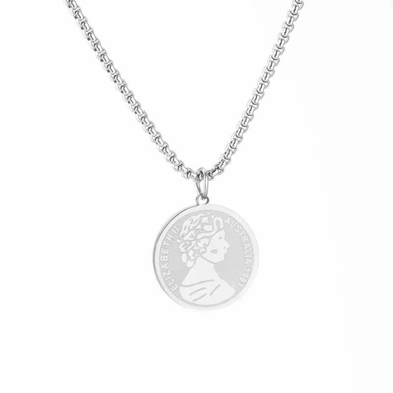 Casual Simple Style Portrait Letter Stainless Steel Enamel Plating White Gold Plated Platinum Plated Pendant Necklace_colorza_2