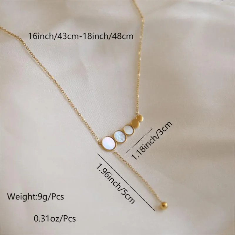Glam Simple Style Round Tassel Titanium Steel Plating 18K Gold Plated Pendant Necklace_colorza_1