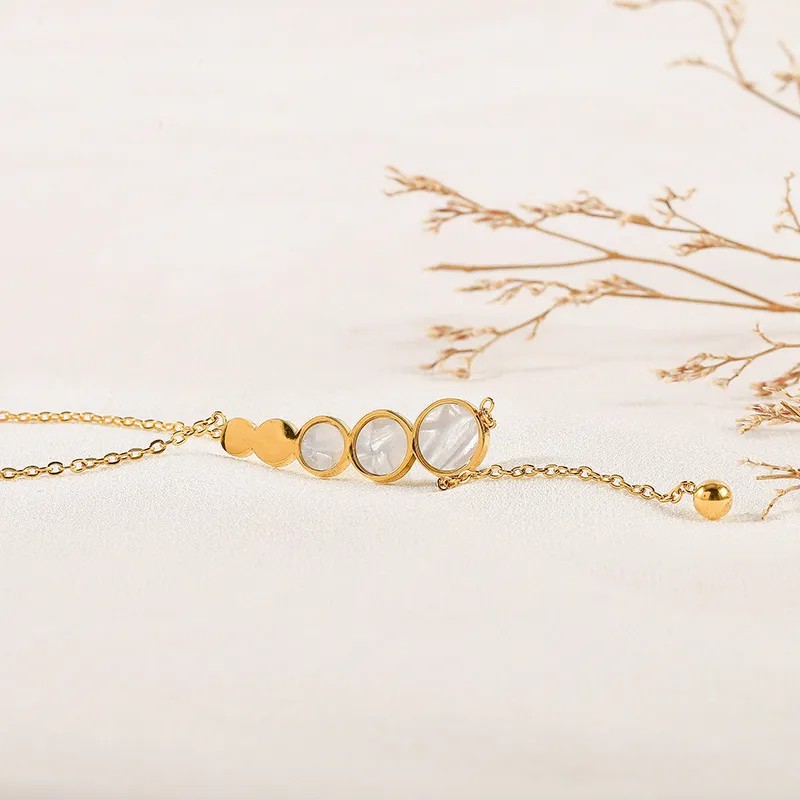 Glam Simple Style Round Tassel Titanium Steel Plating 18K Gold Plated Pendant Necklace_colorza_4